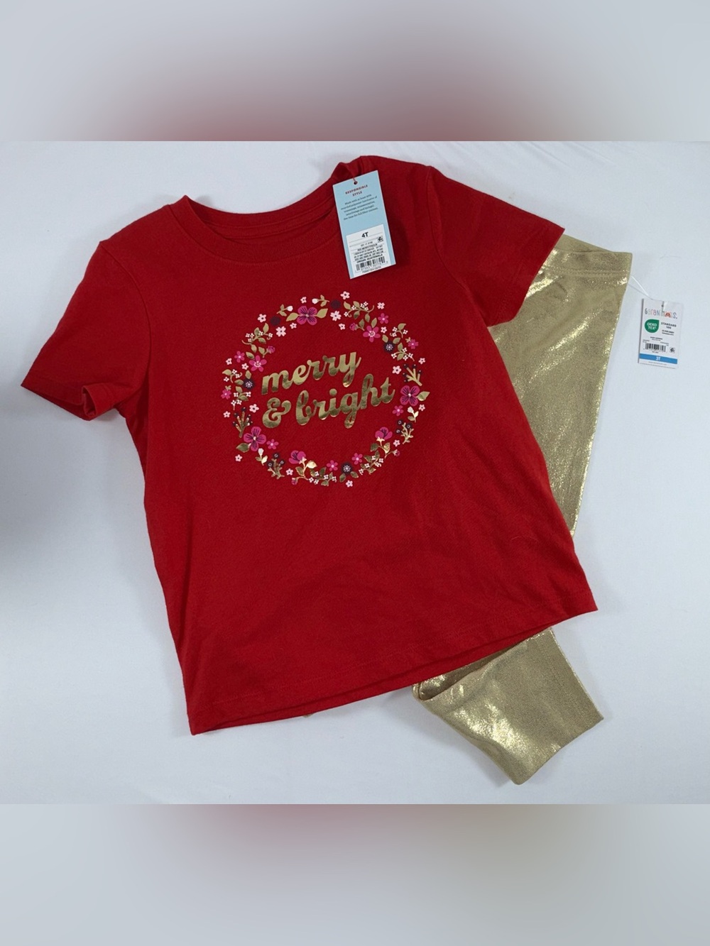 NWT-Cat & Jack 4T/Garanimals 3T Toddler Girl’s 2-Piece Tee & Leggings Set